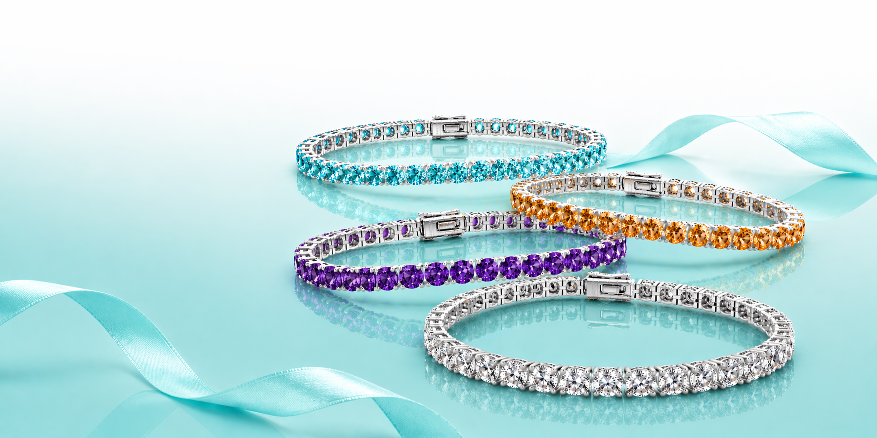Semi Precious Gems + Silver Bracelets
