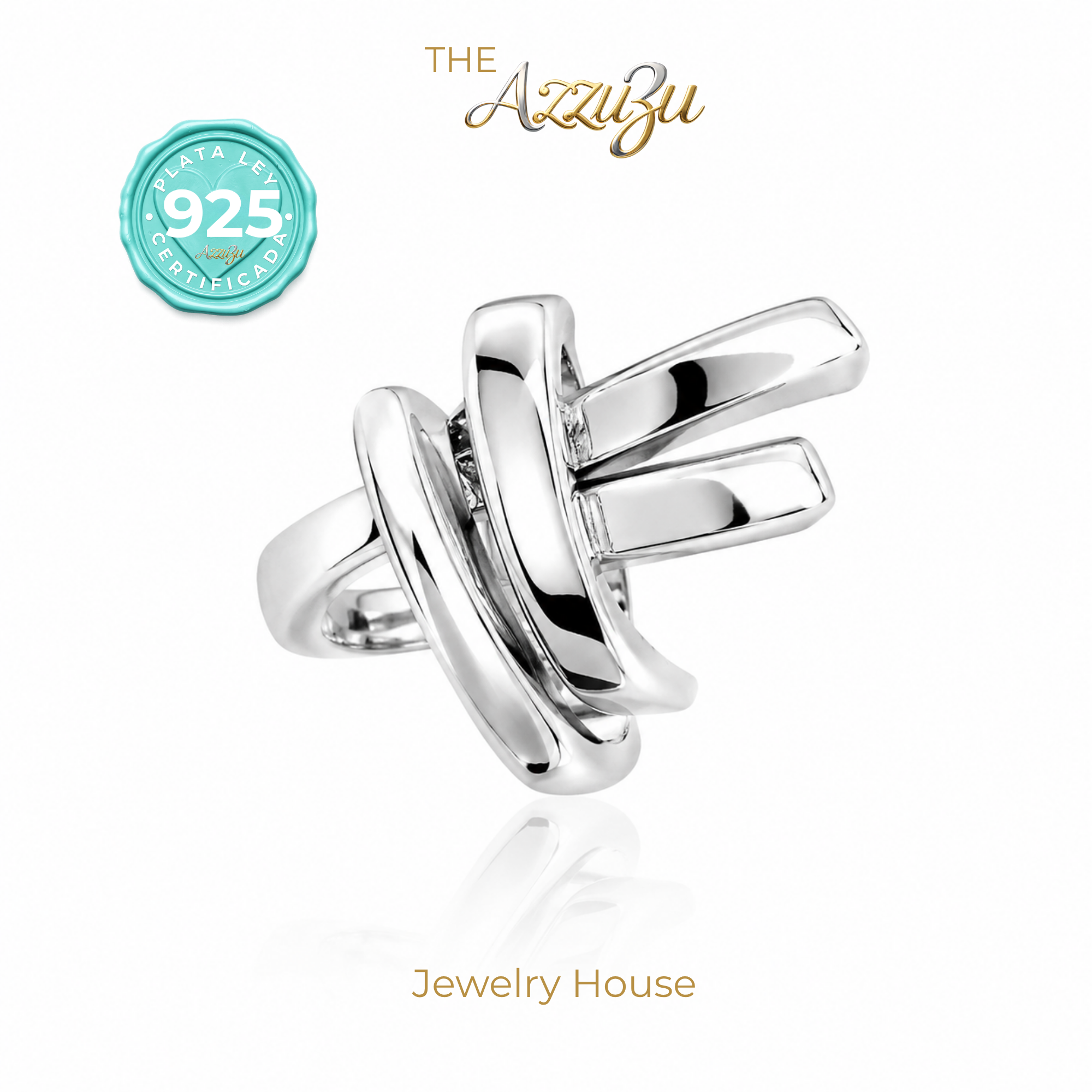 925 Sterling Silver Electroformed “Aztec Flow Twist” Ring