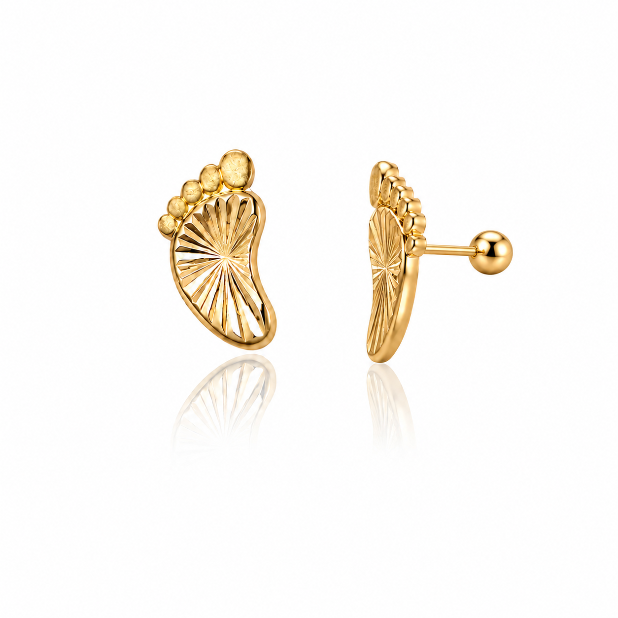 10K Baby Feet Stud Gold Earings