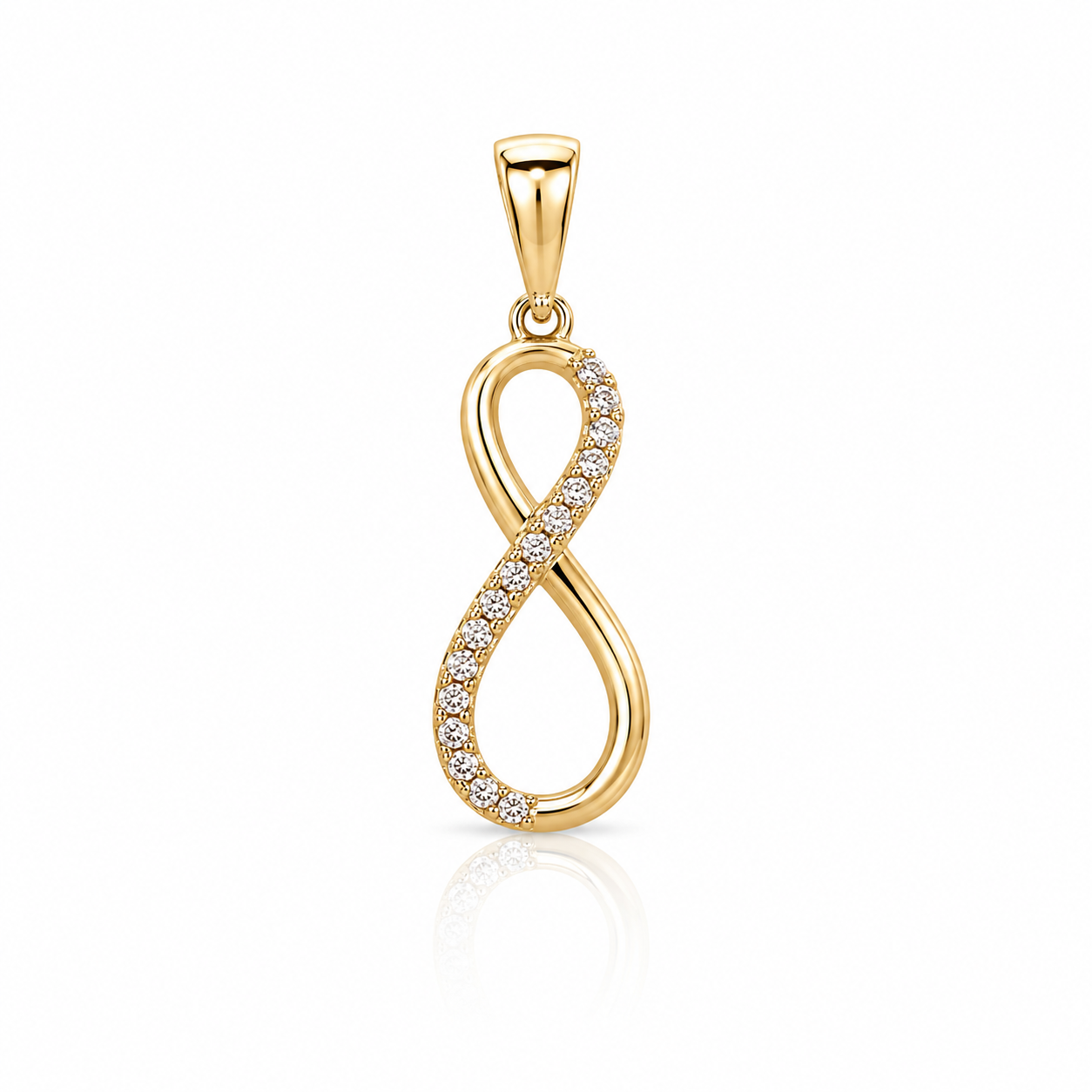 10K Infinity Cubic Zirconia Gold Pendant