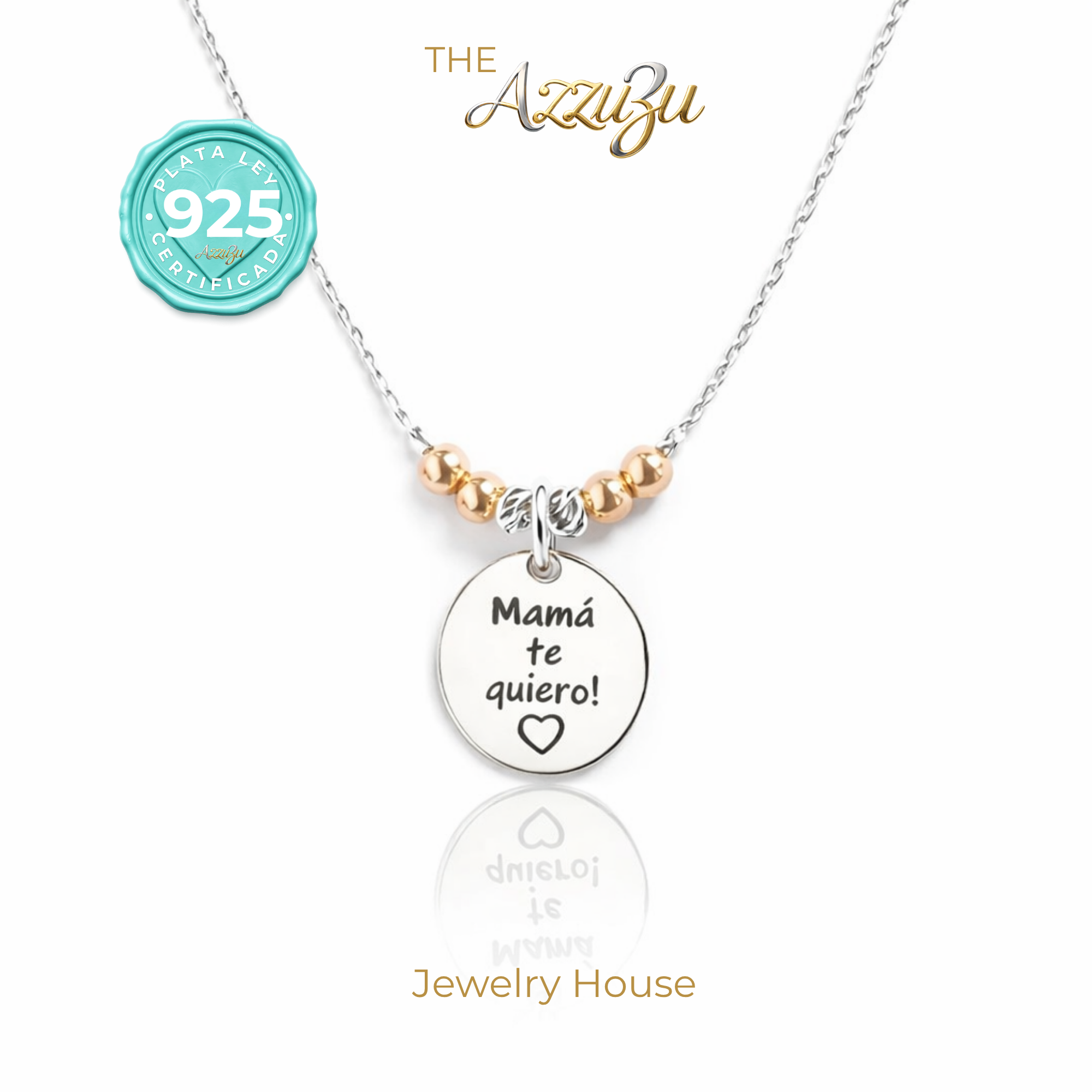 925 Sterling Silver “Mamá Te Quiero” Engraved Pendant Necklace