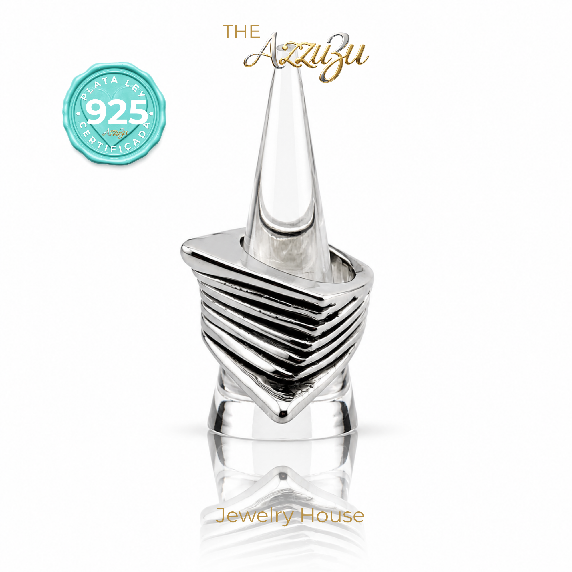 925 Sterling Silver Electroformed “Luxe Stack” Ring