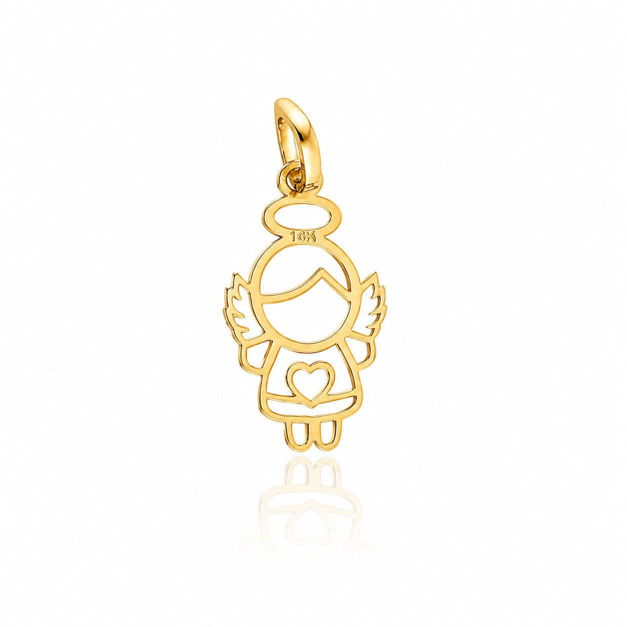 14K Mini Angel Girl Gold Charm