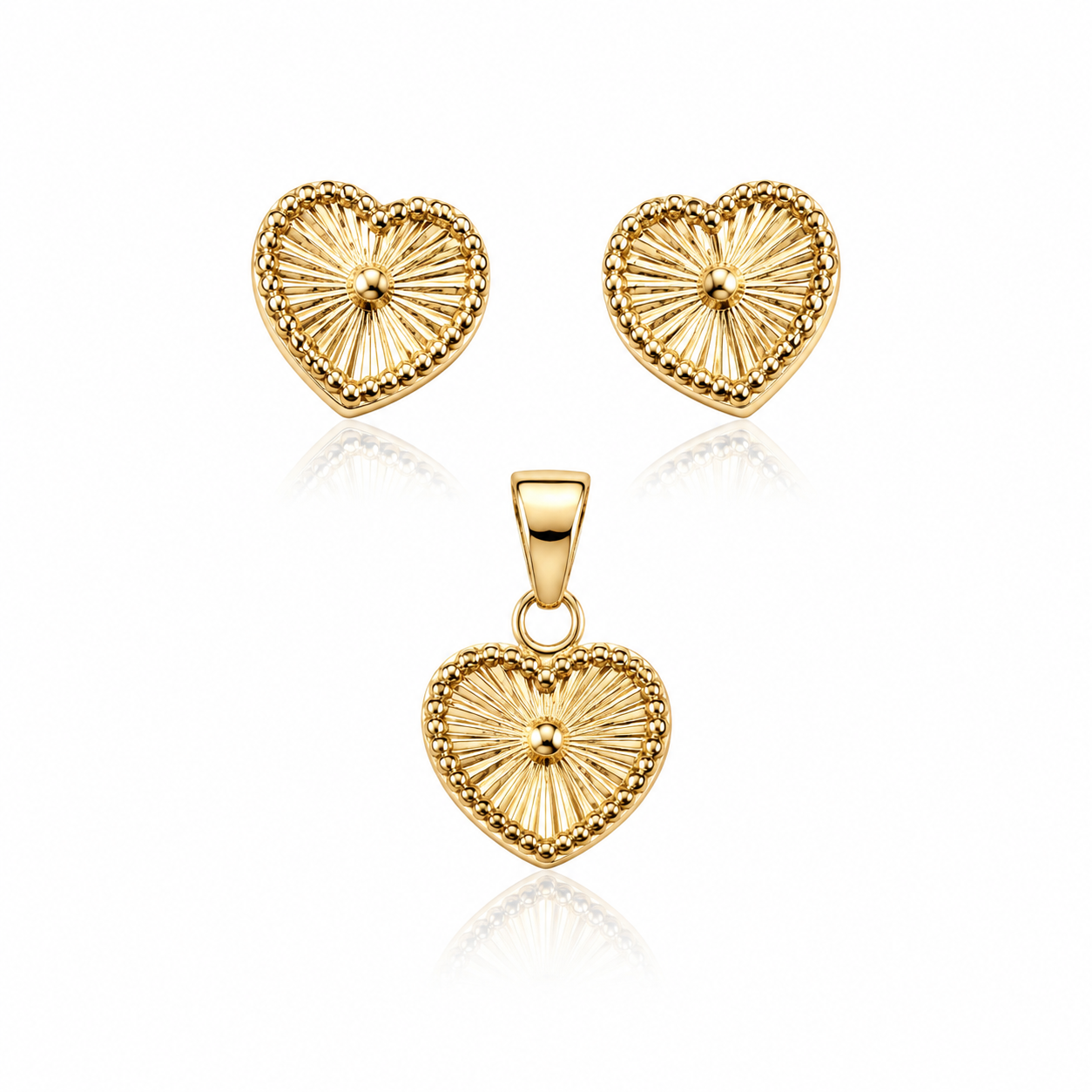 10K Radiant Heart 3 Piece Set