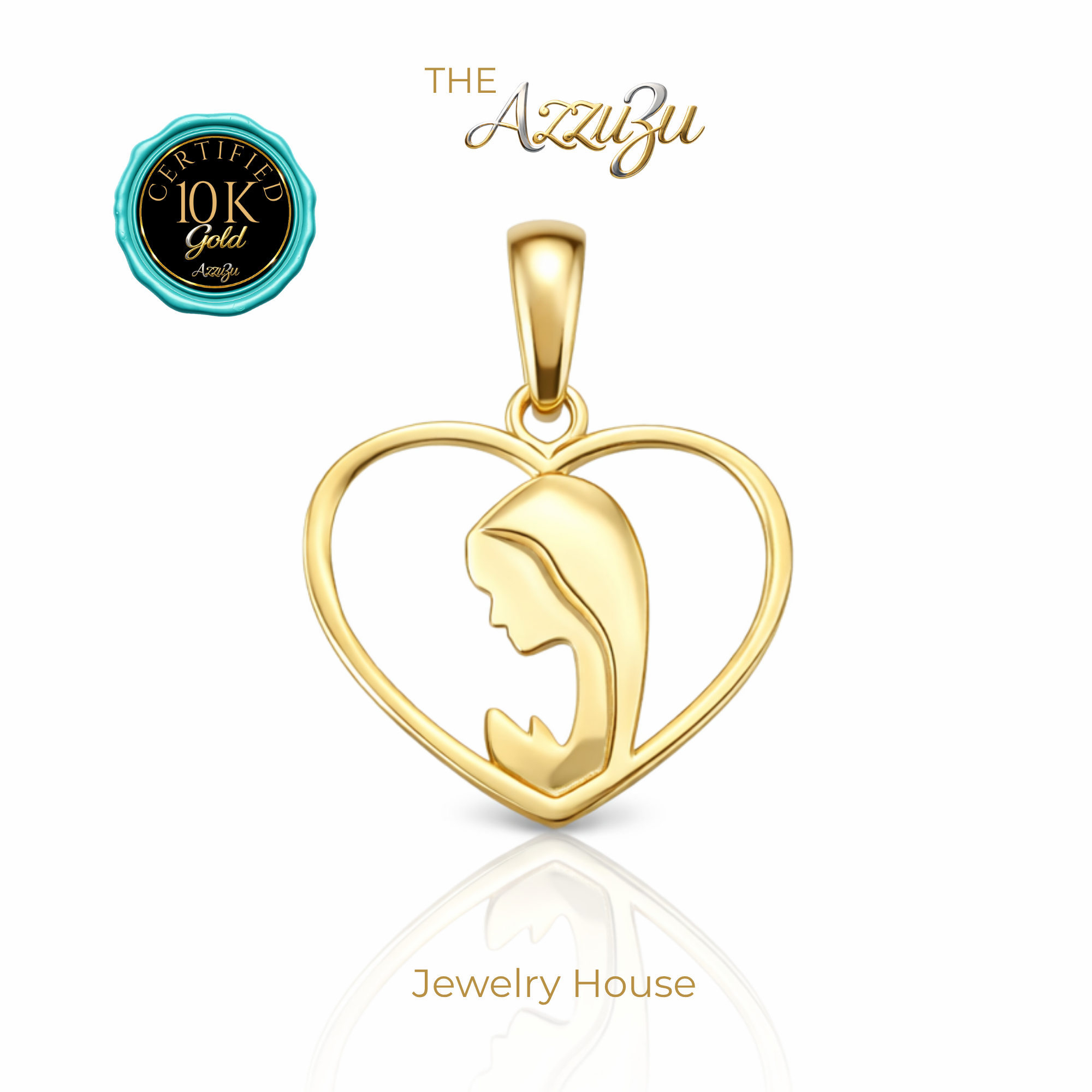 The AzzuZu 10K Yellow Gold  "Madonna" Pendant