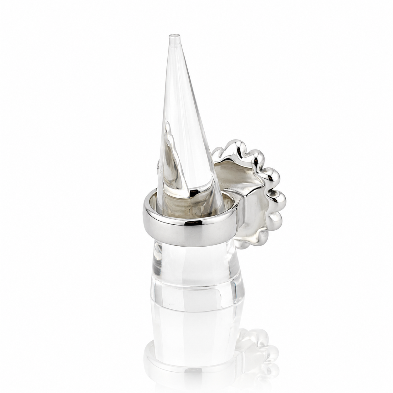 925 Sterling Silver Electroformed “Stellar Bloom”Statement Ring