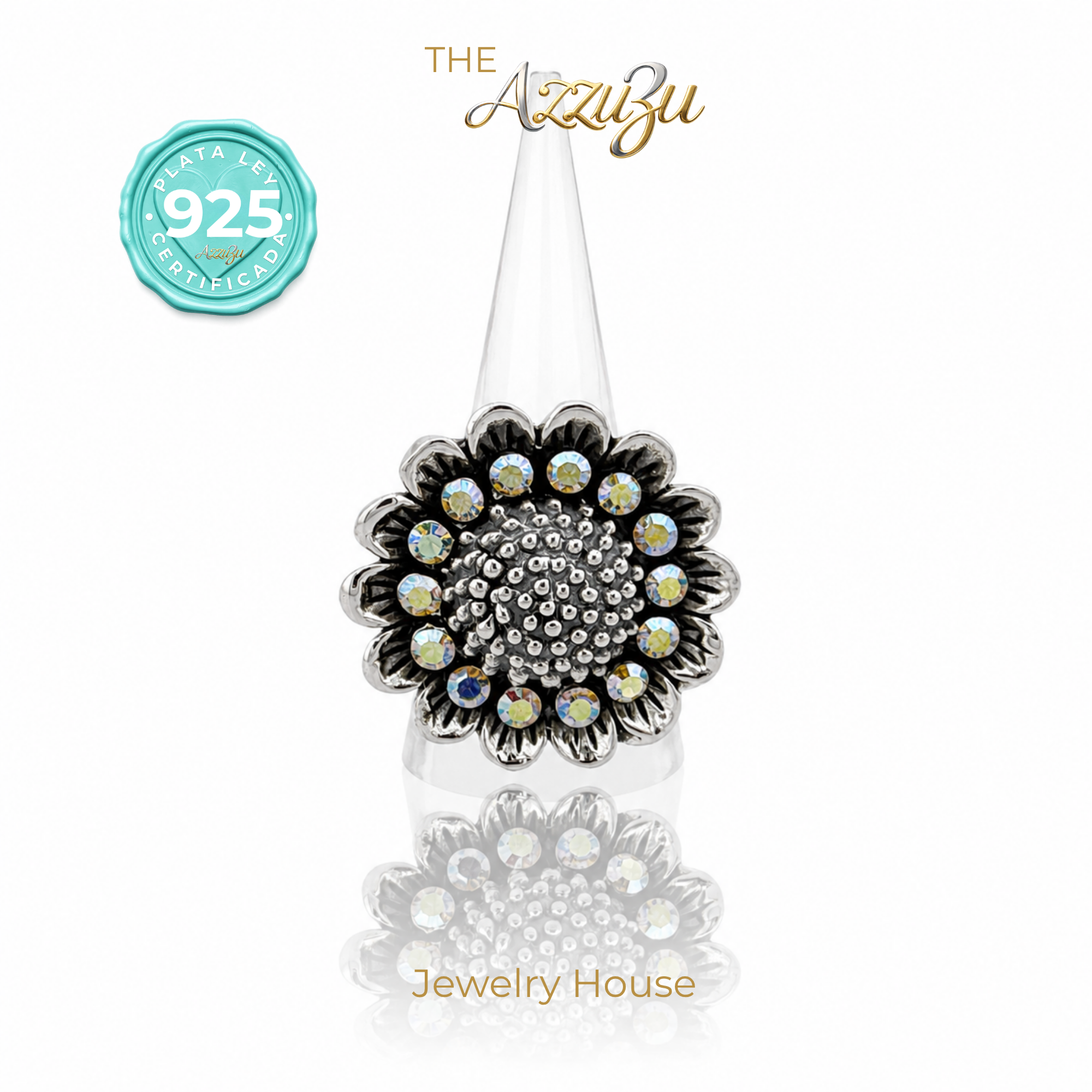 925 Sterling Silver Electroformed “Stellar Bloom”Statement Ring