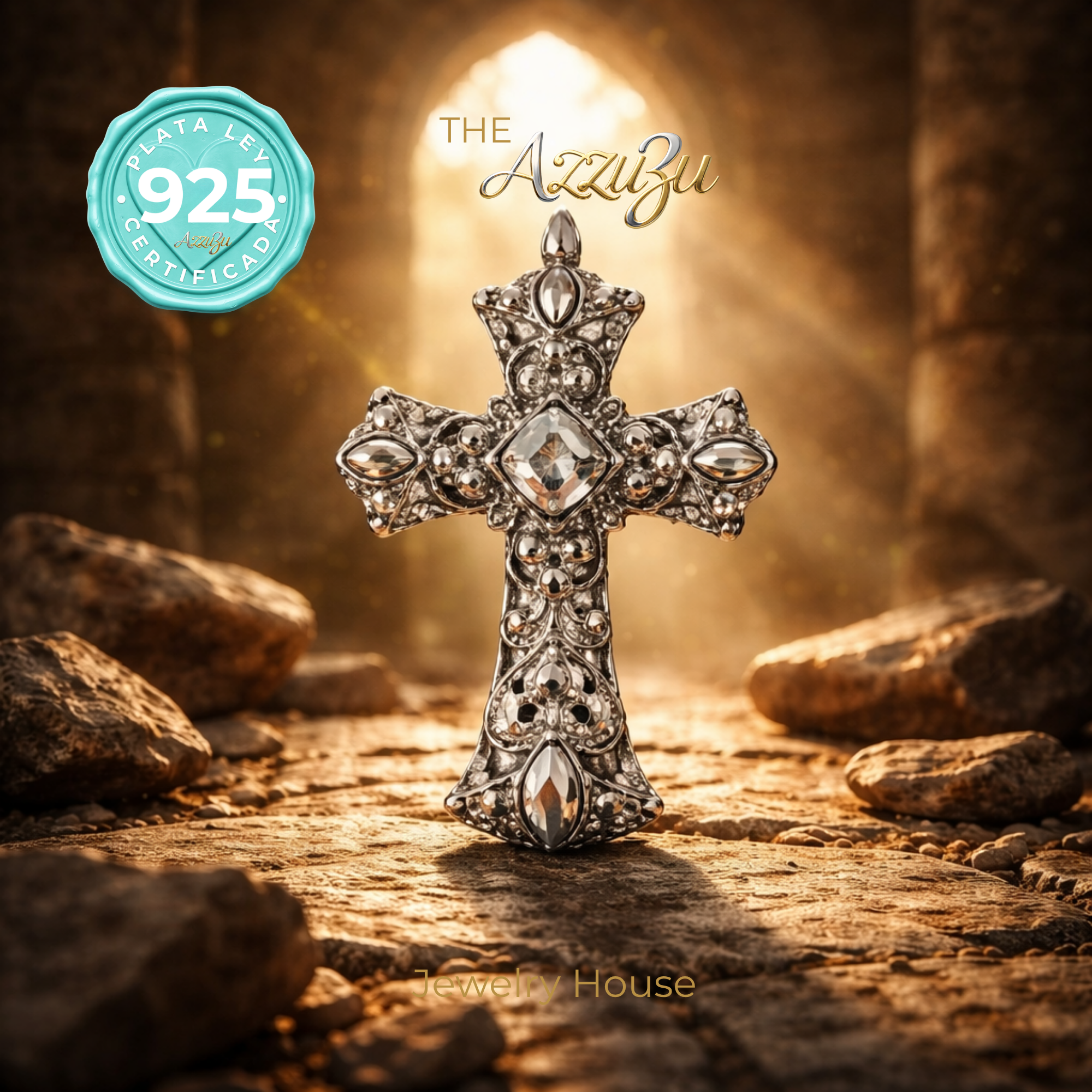 925 Sterling Silver Electroformed “Sanctum Radiance Cross” Pendant