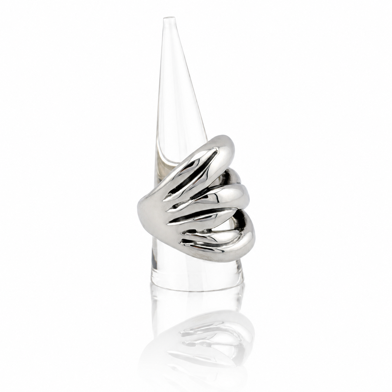 925 Sterling Silver Electroformed Tide Statement Ring