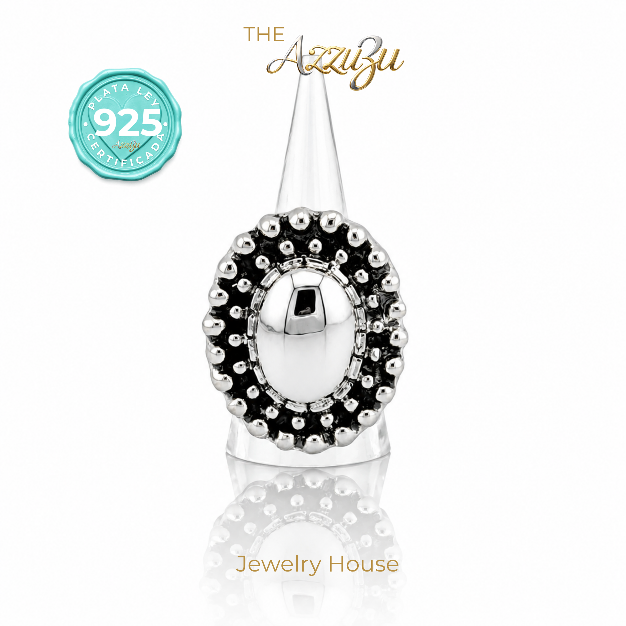 925 Sterling Silver Electroformed “Luz Antigua”Statement Ring