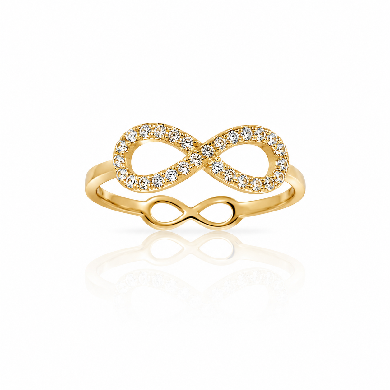 10K Pavé Double Infinity Gold Ring