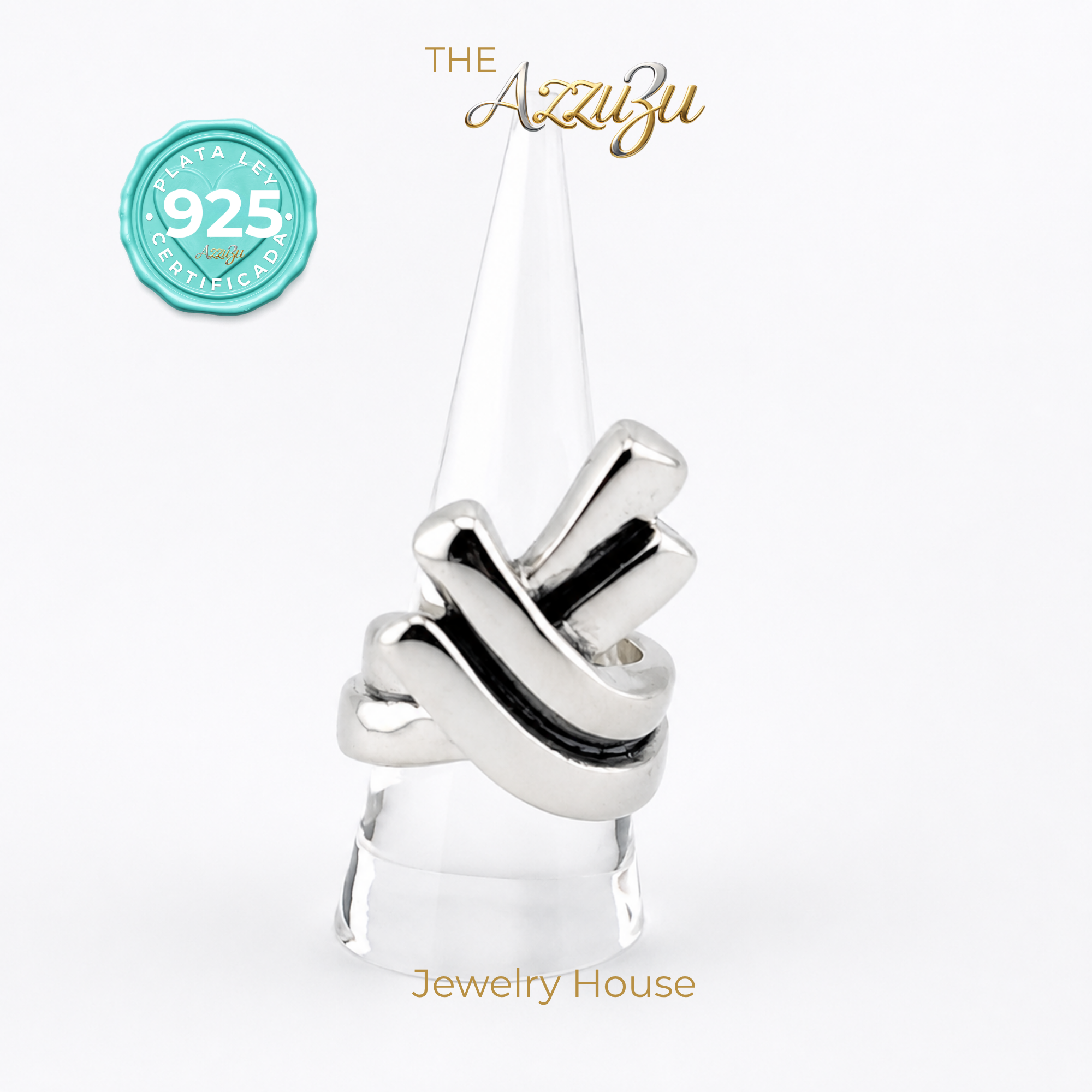 925 Sterling Silver Electroformed “Aztec Flow Twist” Ring