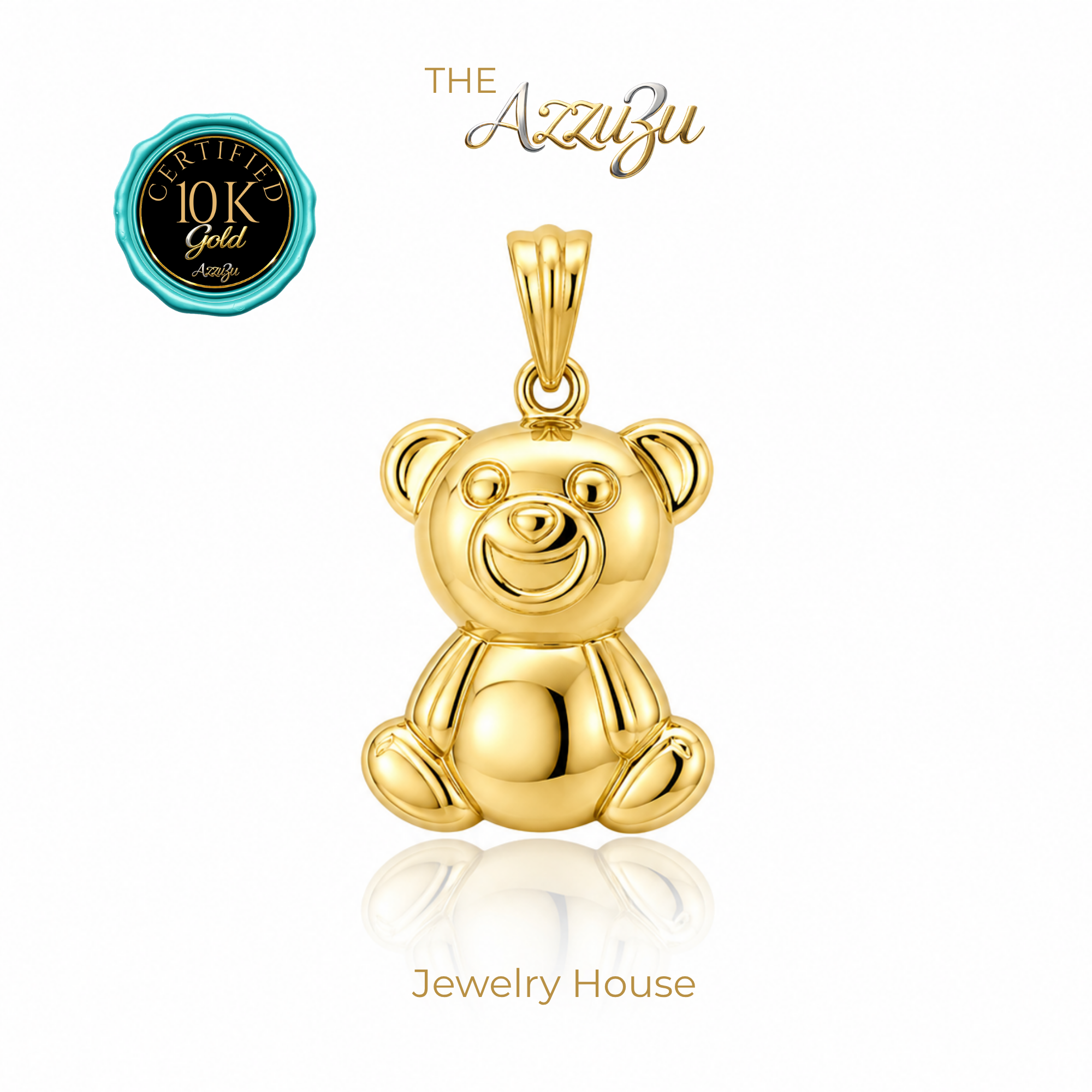 10K Teddy Bear Pendant