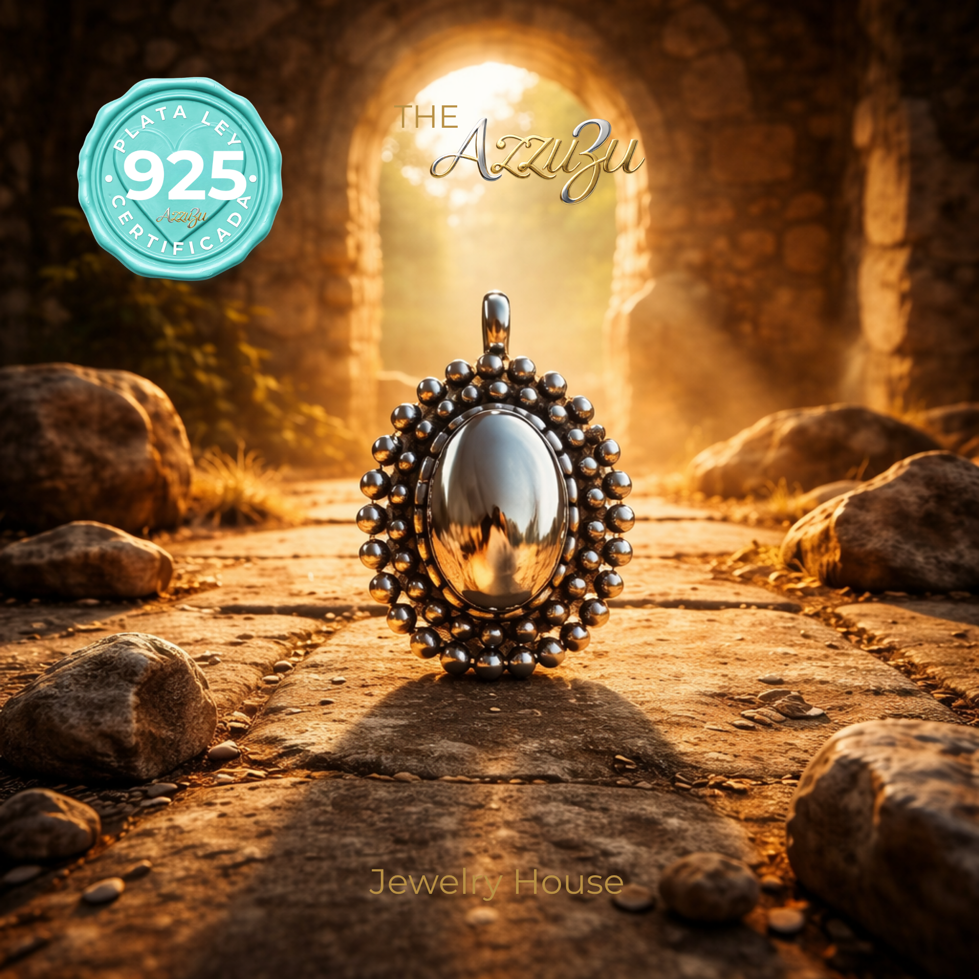 925 Sterling Silver Electroformed “Luz Antigua Medallion” MAXI Pendant