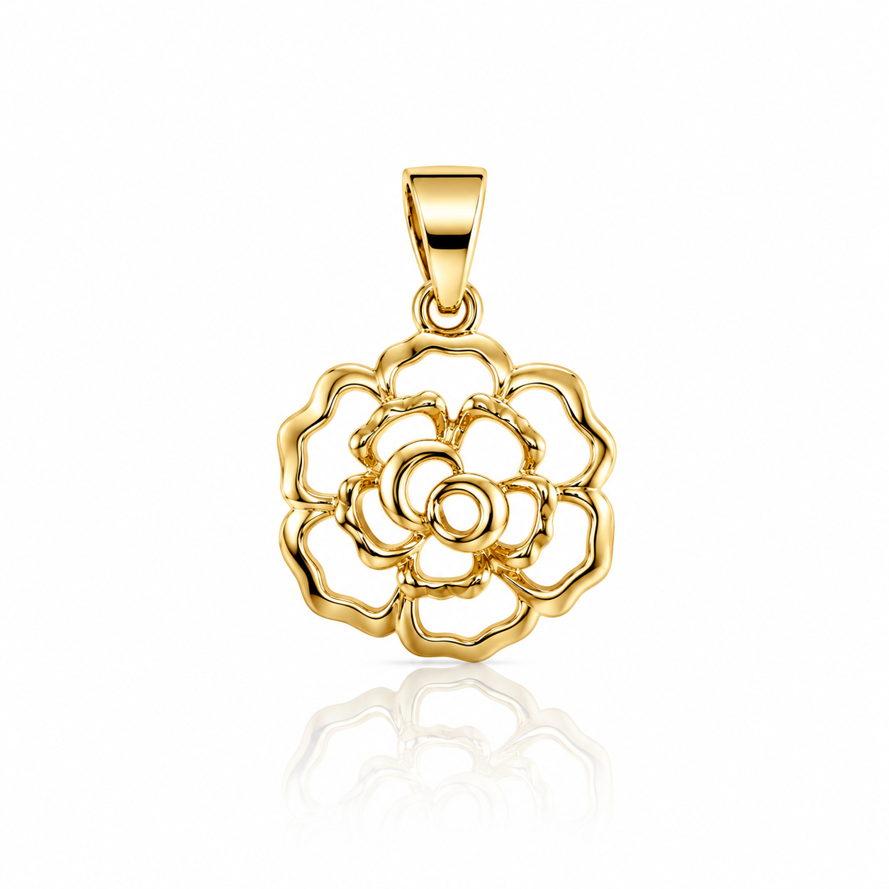 10K Open Layered Rose Gold Pendant