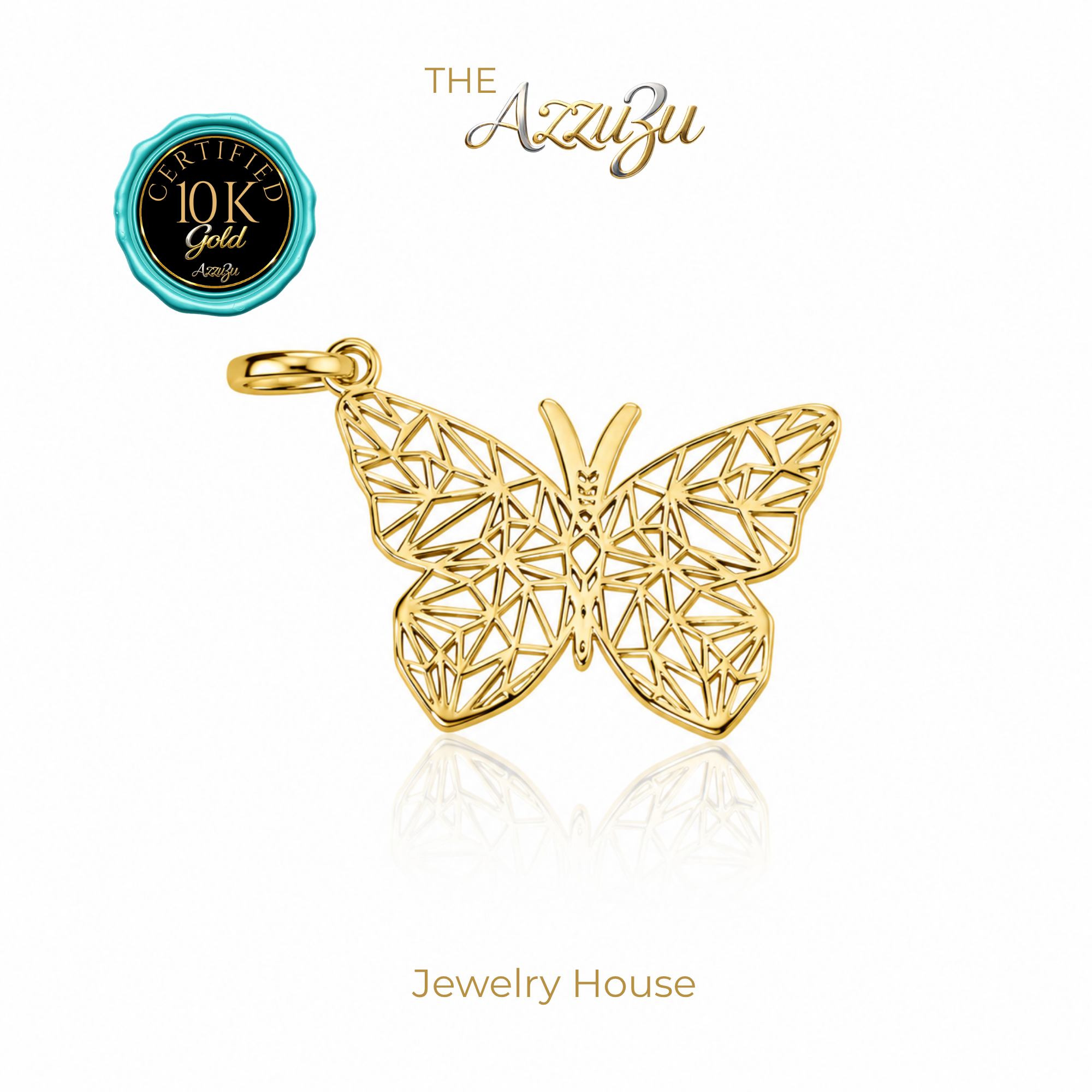The AzzuZu 10K Yellow Gold "Butterfly" Pendant