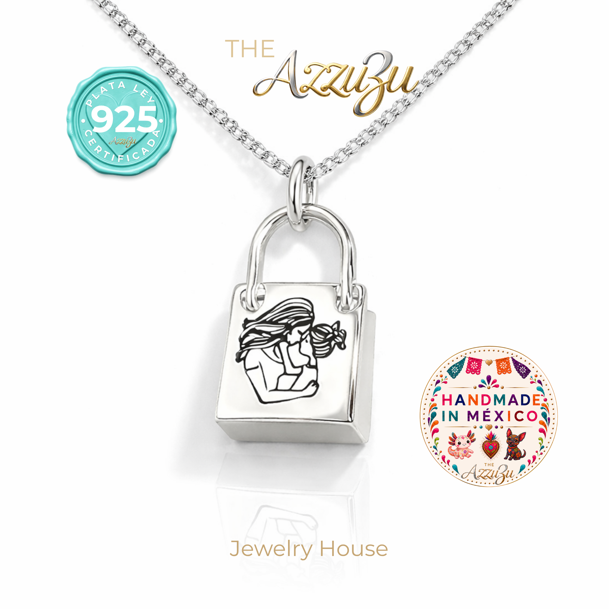 The AzzuZu Sterling Silver  “Mom & Daughter” Handbag Pendant Charm