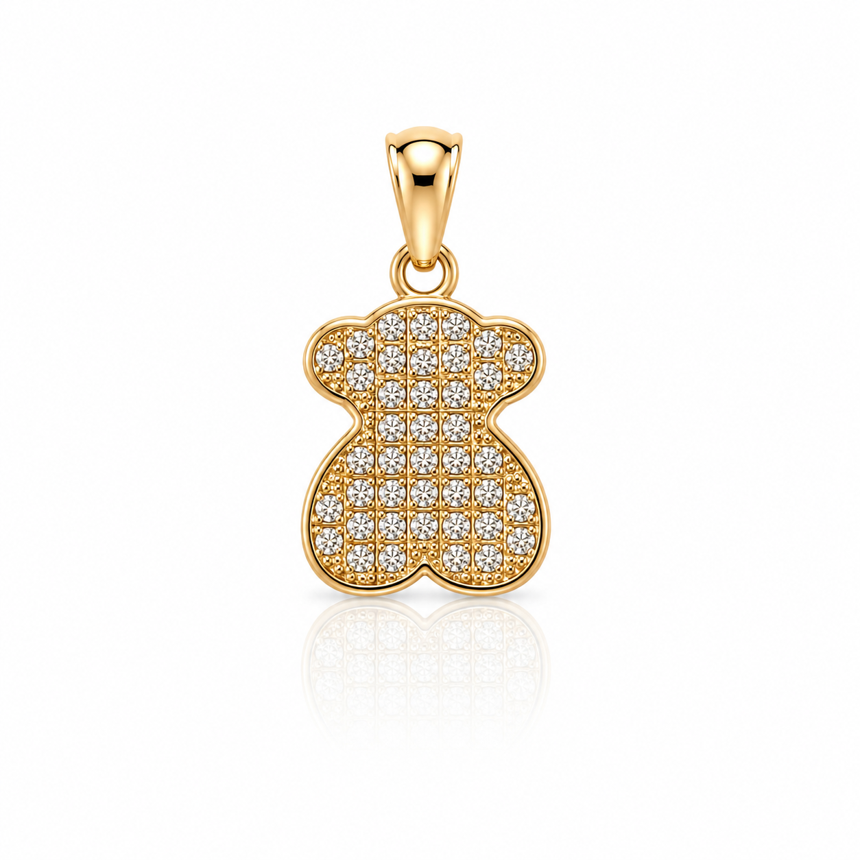 10K Pavé Bear Pendant