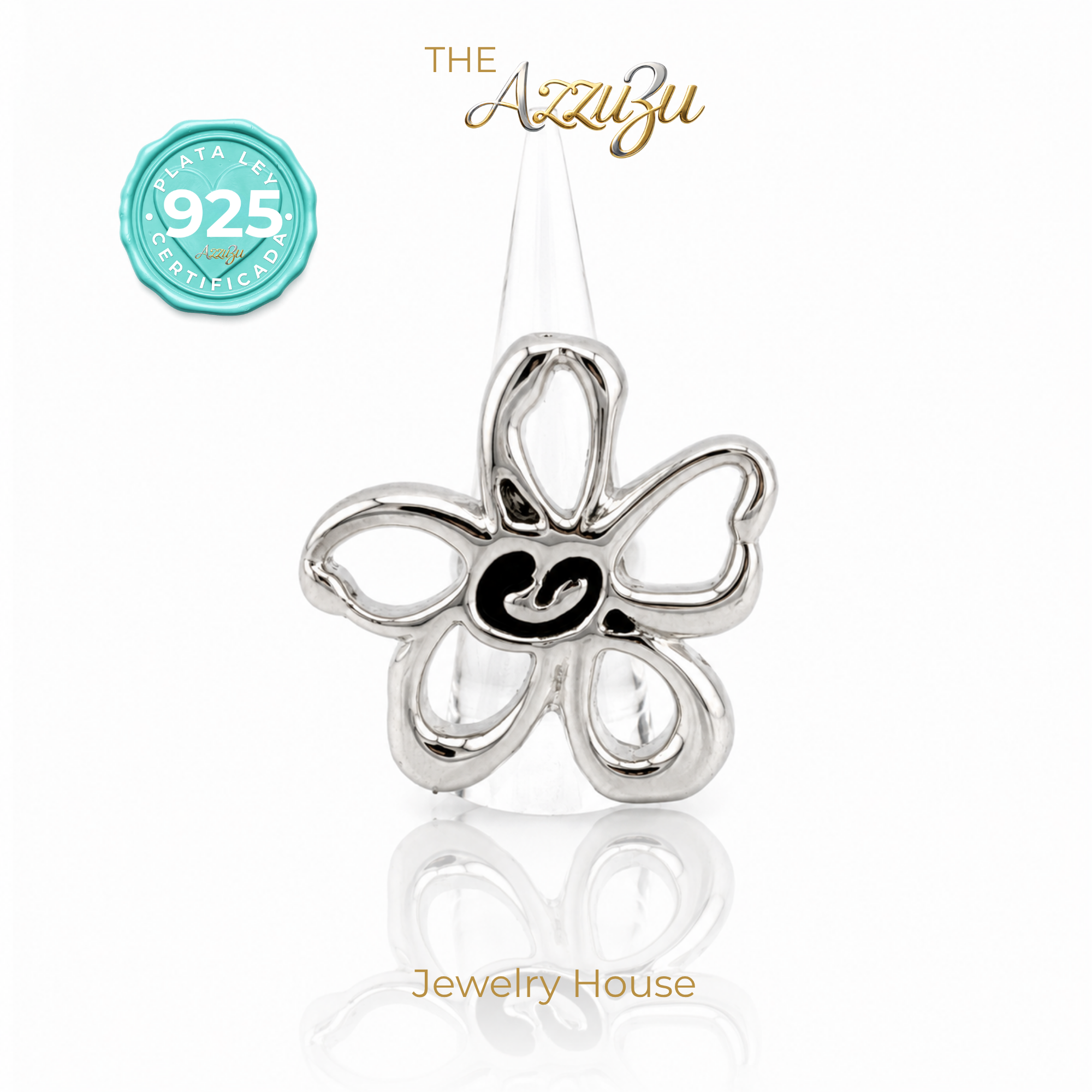 925 Sterling Silver Electroformed “Sculpted Bloom” Statement Ring