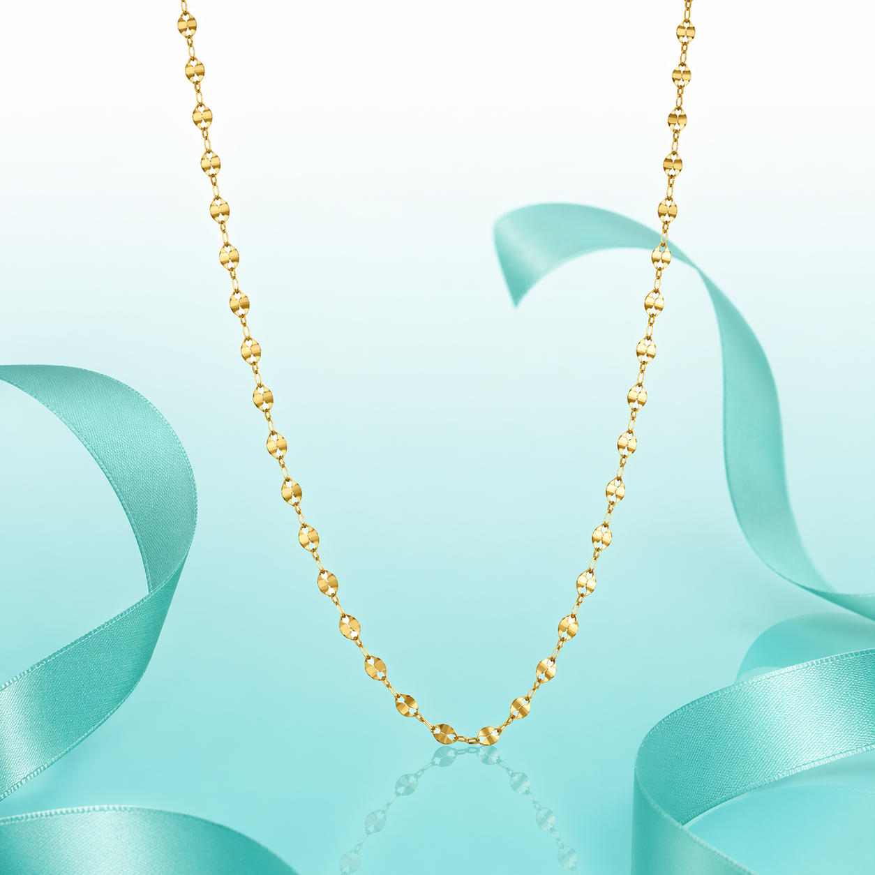 Cadena de oro "Serpentina" de 10K, 45cm