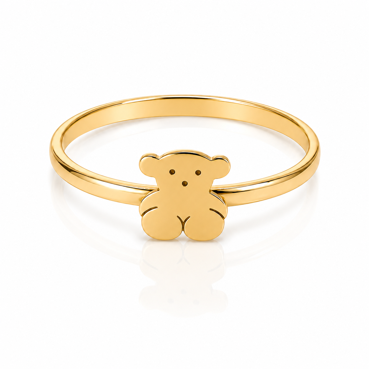 10K Cute Bear Gold Ring