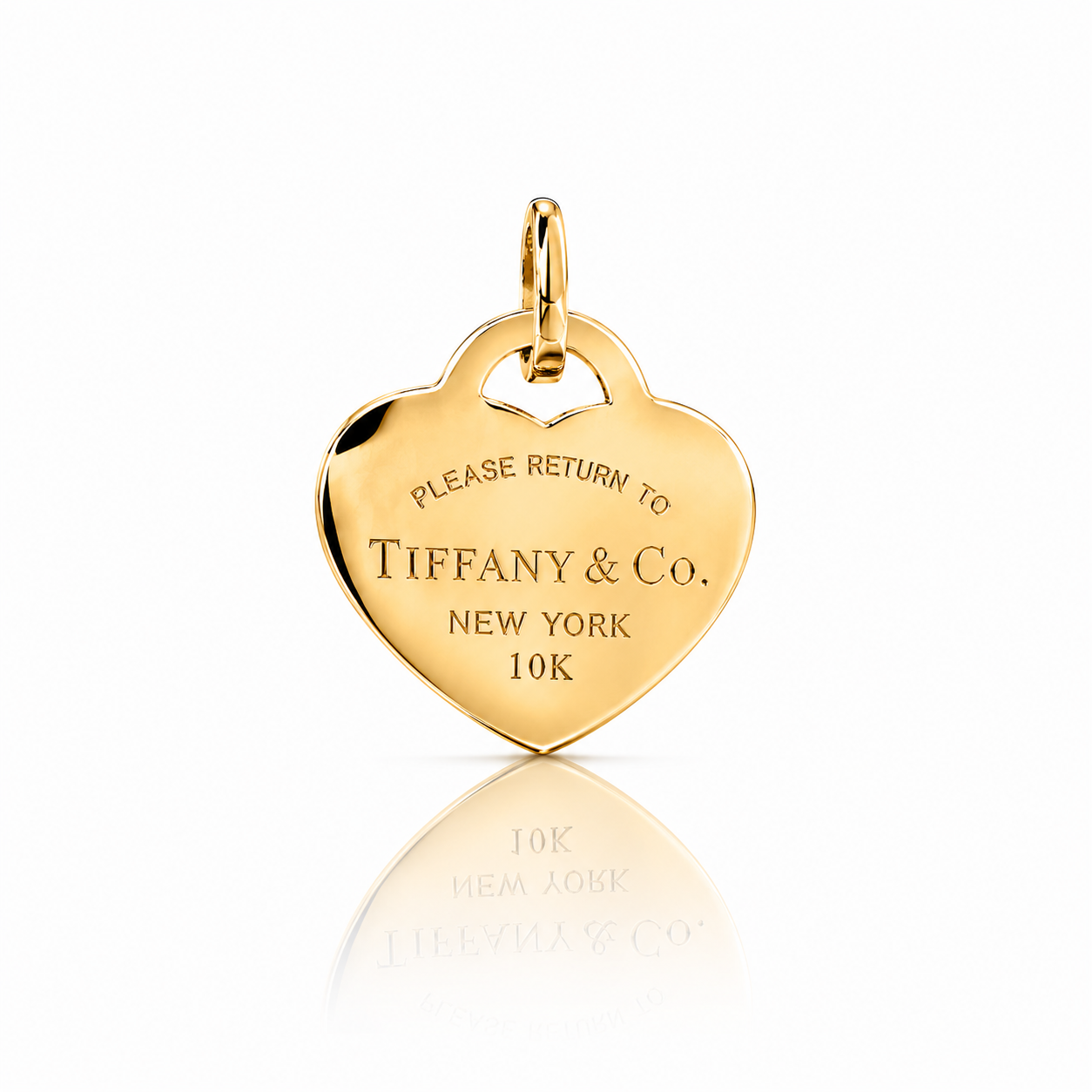 10K Luxury Heart Tag Gold Pendant