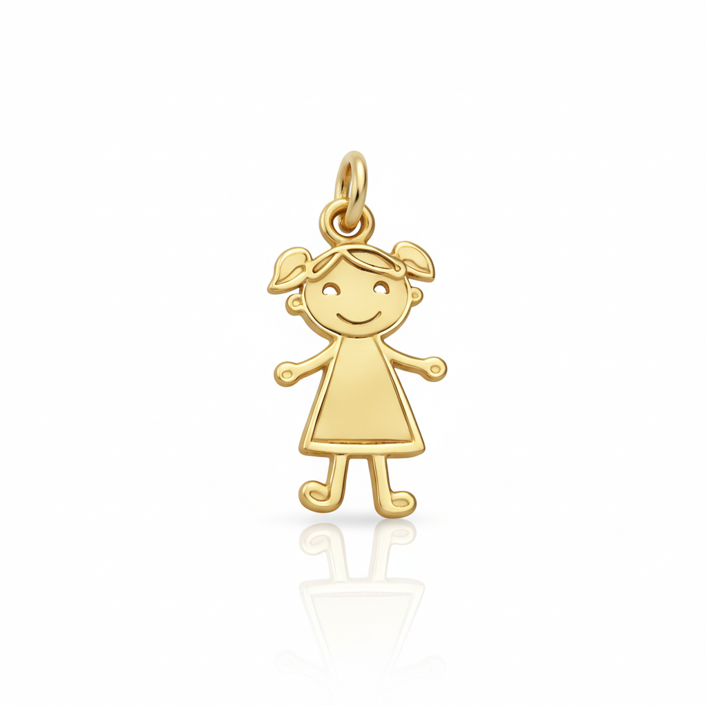 The AzzuZu 10K Yellow Gold  "Little Girl" Pendant
