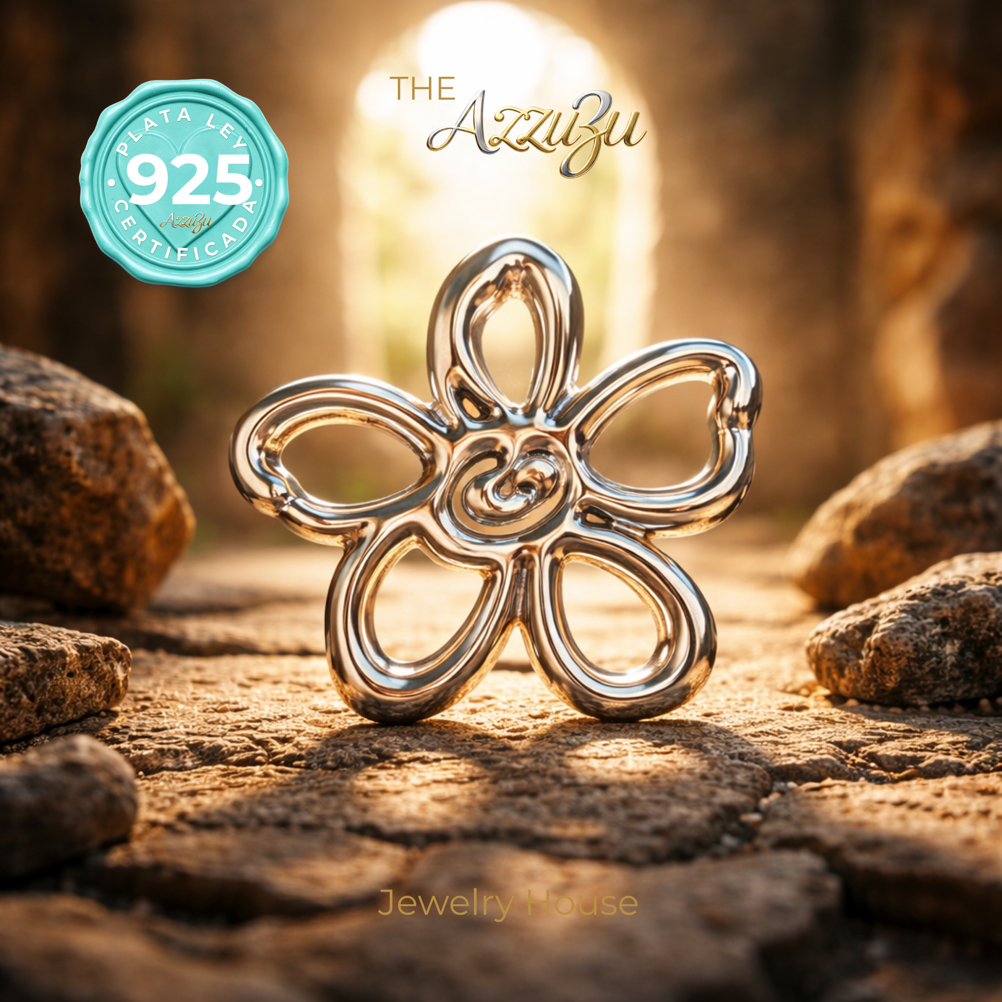925 Sterling Silver Electroformed 
"Sculpted Bloom" MAXI Pendant