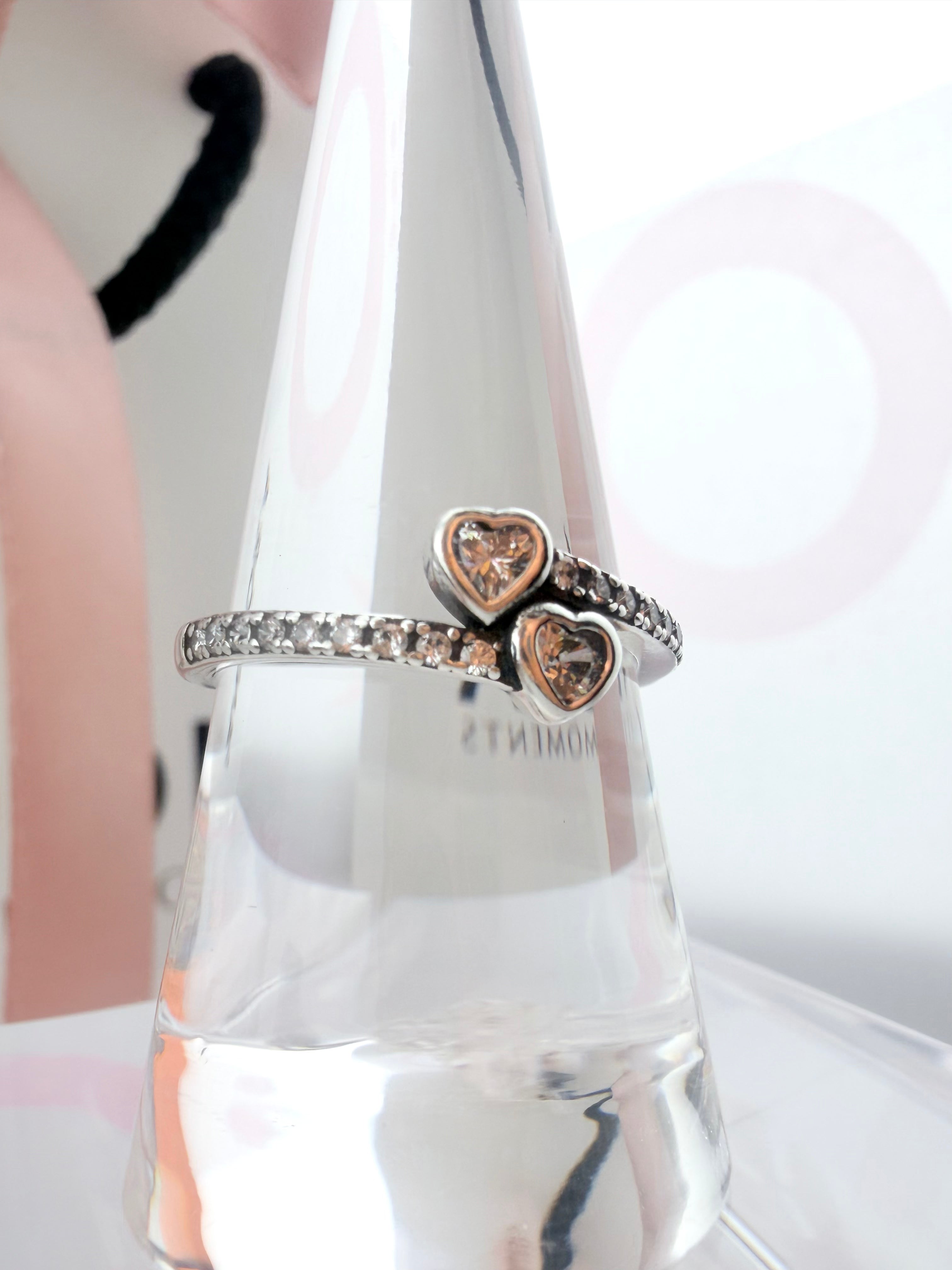 Radiant Double Heart Ring with Cubic Zirconia