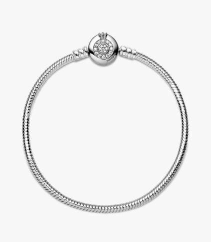 Sparkling Crown “O” Snake Chain Bracelet