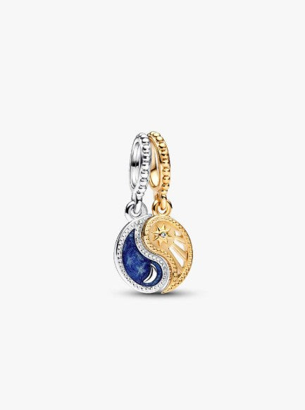 Two-Tone Sun & Moon Split Dangle Charm