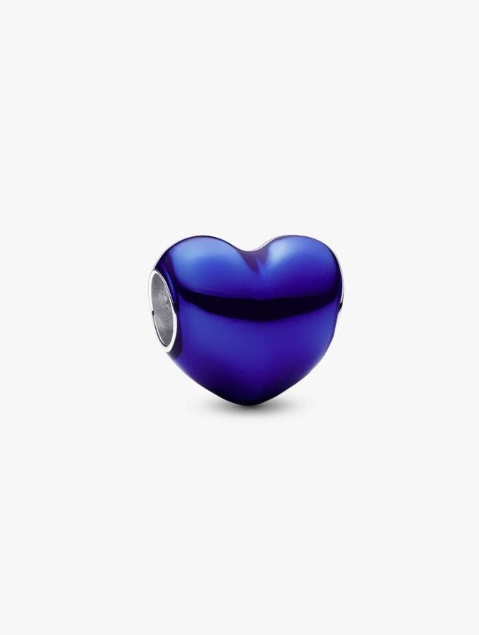 Metallic Blue Heart Charm